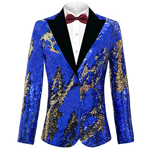 Mens Sequin Jacket Suit Blazer Prom Tuxedo Wedding Dinner Party Tux - Main Image