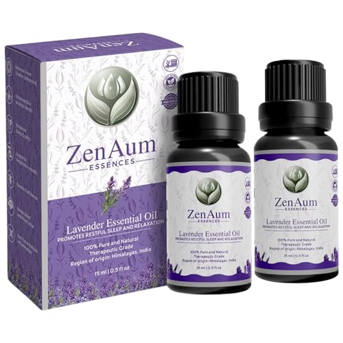 Image of 100% Pure Lavender Essential Oil | Therapeutic Grade | Calming & Relaxing Aromatherapy Oil | Skin & Hair Care | FDA Approved | GMP, IFRA, ISO Certified- 15ml Pack of 2
