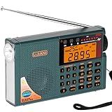 New Ver Shortwave Radio with Bluetooth, TF Card, Flashlight, Backlit Keys, Digital Recording, Alarm Clock, Sleep Timer, AA & Rechargeable Battery Powered, Type-C & ANT Jack