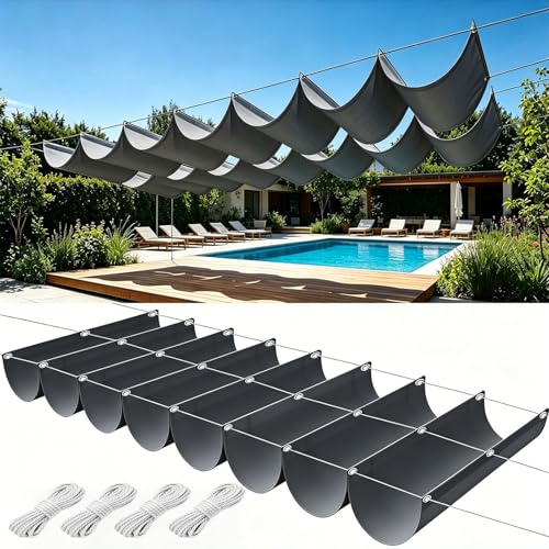 Voile d'ombrage rétractable pour terrasse en polyester anti-UV - 2