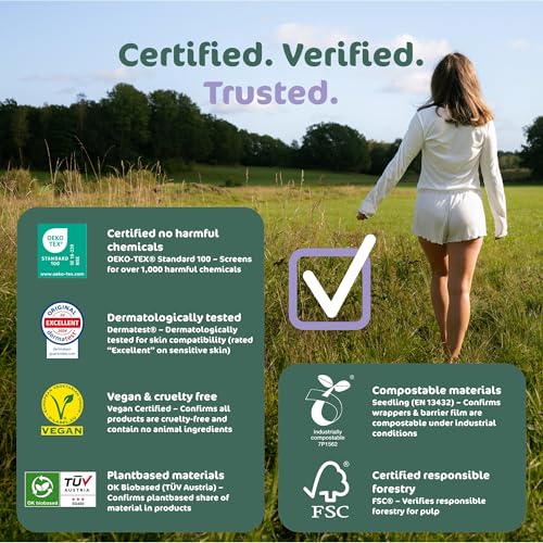 Image of Naty Sanitary Pads for Women with Wings, Super Absorbency, 12 Count | 100% Organic Cotton top Sheet, Certified Skin-Safe for Periods, Unscented, Comfortable & Breathable