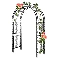 Teabelle Metal Garden Arbor Trellis, Black Arch for Climbing Plants, Wedding Outdoor Arch for Ceremony, Flowers and Plants Support Structure Stand for Lawn Patio Backyard Decoration