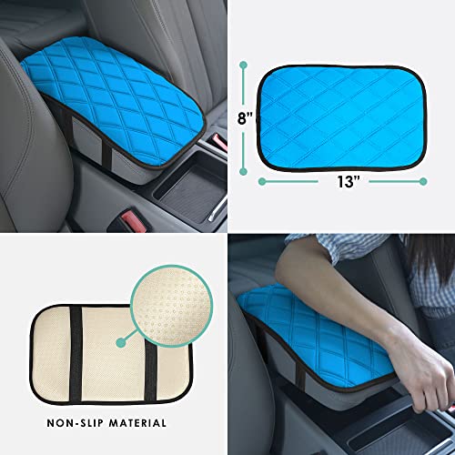 Image of FH Group Neosupreme Aqua Diamond Pattern Center Console Pad - Water-Resistant Armrest Cover Protector for Cars, SUVs & Trucks
