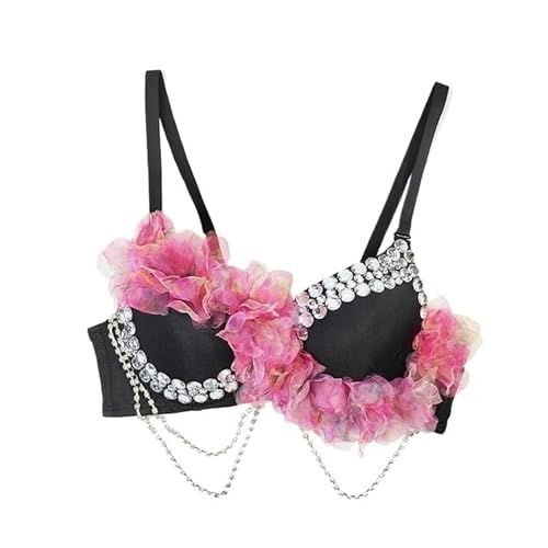 TEDILUVI Women Rhinestone Tassels Women's Vest Layer Bowknot Suspenders Chain Bow Tie Corset