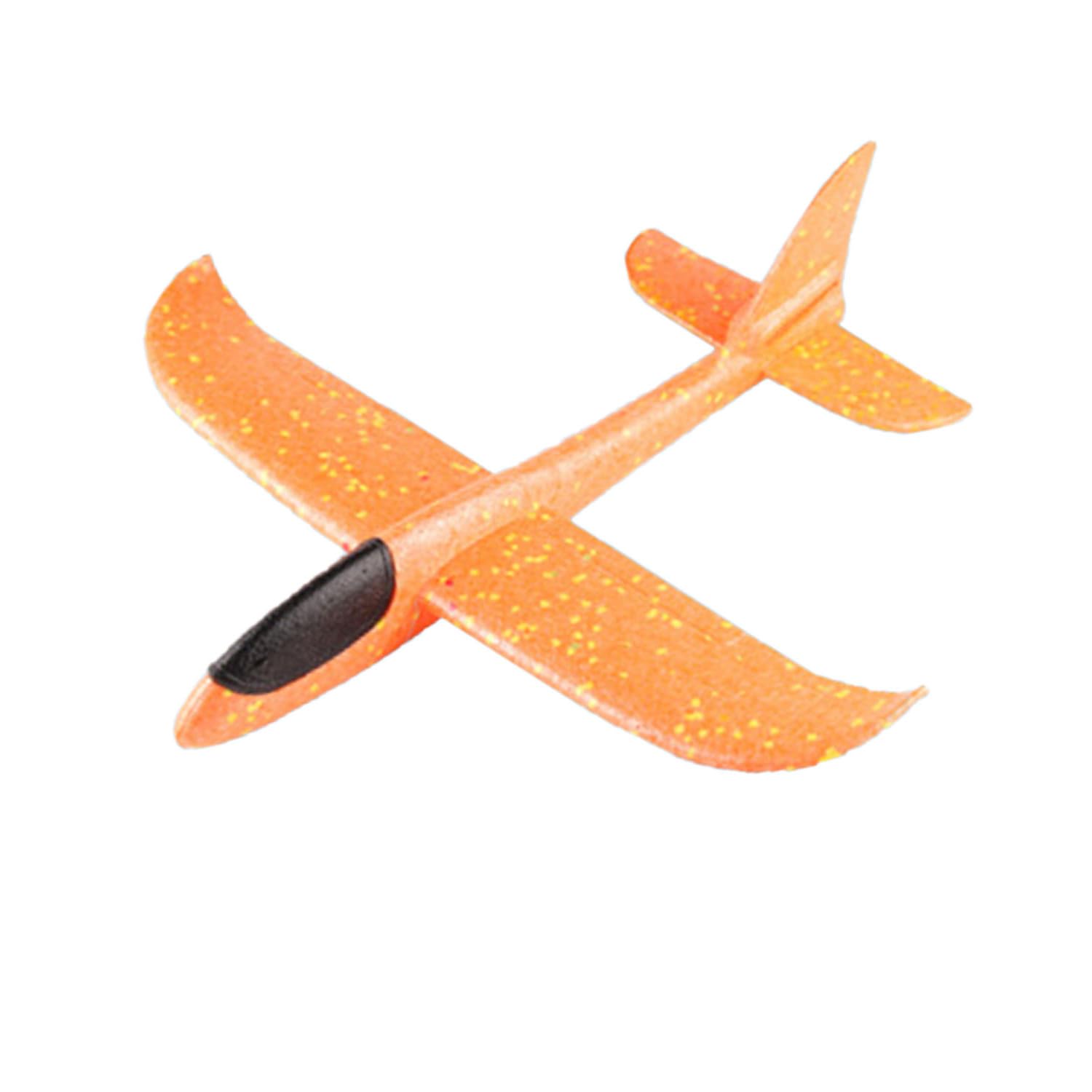 Foam Gliders Plane for Kids, Large Airplane Toy Glider Planes for Boys Girls, Throwing Aeroplane Toys with Dual Flight Mode, Outdoor Sport Game (Orange)