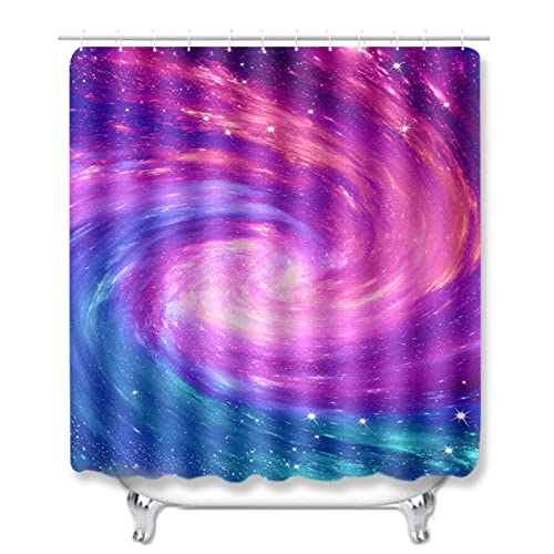 Duschvorhang Rosarot Blau Badematte 4-Teiliges Set, 1 Duschvorhang 180x180 Polyester+1 Badvorleger rutschfeste(50x80)+1… – Bild 4