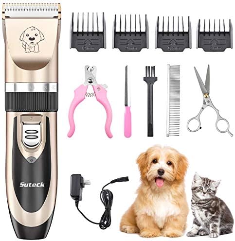 Dog Clippers Low Noise Pet Hair Clippers Professional Rechargeable Cordless Electric Pet Shaver Pet Trimmer Pet Grooming Tools with Comb Guides Scissors Nail Kits for Dogs Cats