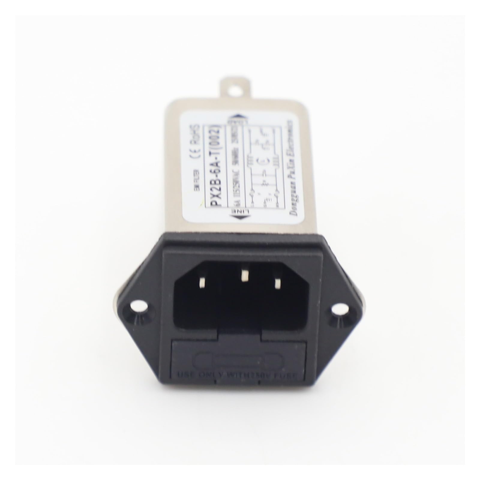 PX2B-6A-T Filtre de Puissance Double Fusible Prise Deux-en-Un