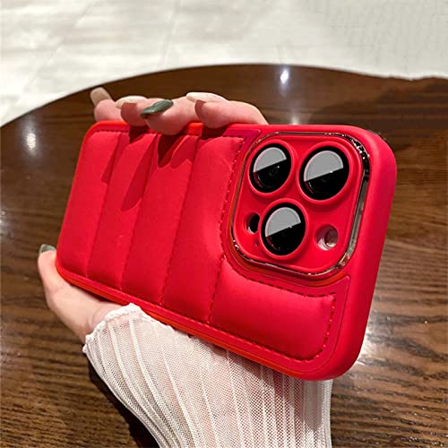 Coque iPhone 12 en silicone souple rouge avec protection d'objectif