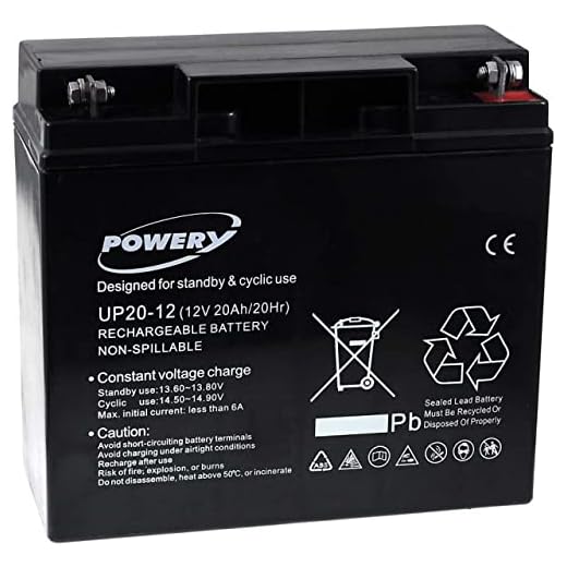 Powery Batería de GEL UP20-12 12V 20Ah (Reemplaza también 18Ah)