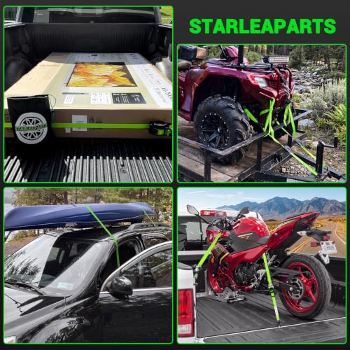 4-Pack StarLeaparts 1 x 12' Retractable Ratchet Straps w/ Soft Loops and S-Hooks (Green) 35.99 + Free Shipping + 40% Off Code BI570P72 - image 9