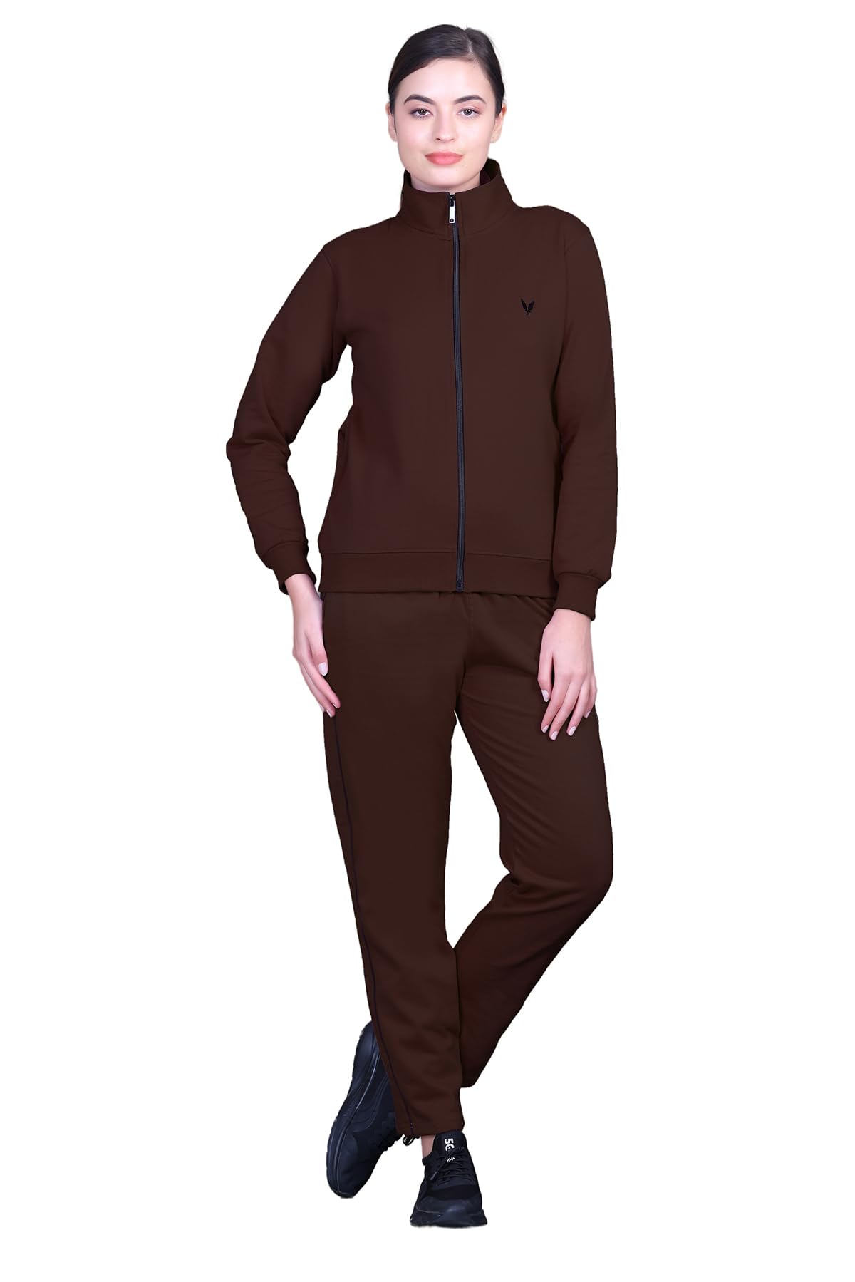Zipper Track Suit For Women Winter Wear Plain Cotton Full Sleeve Tracksuit Set - Regular Fit Ladies Track Suits-image-28