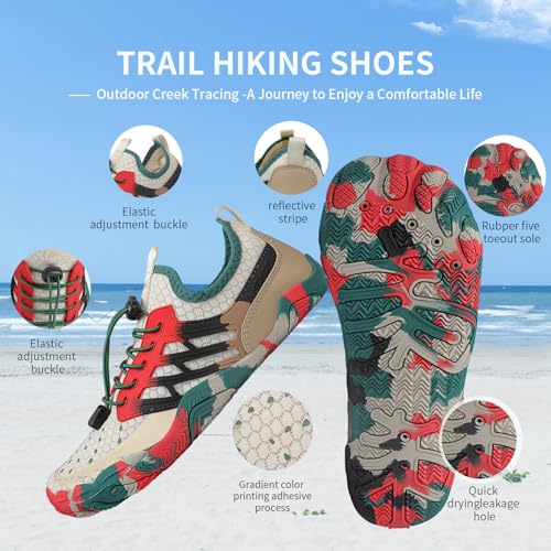 Image of SIOSNETA Hike Barefoot Shoes for Women Men, Wide Toe Water Shoes for Hiking,Breathable Non-Slip Athletic Footwear,