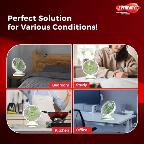 Image of Eveready FE01 Everflo mini Rechargeable Fan, Green