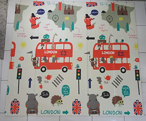 Tapete Infantil Dobrável Emborrachado 2,00x1,80 M Educativo (Ônibus/Estradinhas)