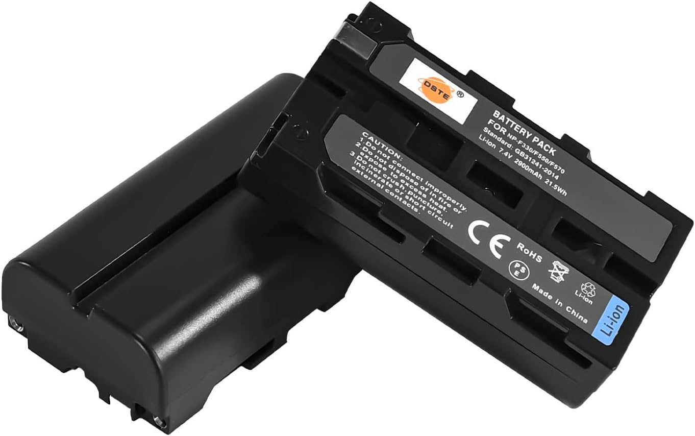 DSTE 2PCS NP-F550 NP-F570 NP-F330 Li-Ion Battery Compatible with Sony CCD-RV100 CCD-RV200 CCD-SC5 CCD-SC55E CCD-SC55 CCD-TR12 CCD-TR18 CCD-TR1E CCD-TR2 CCD-TR200