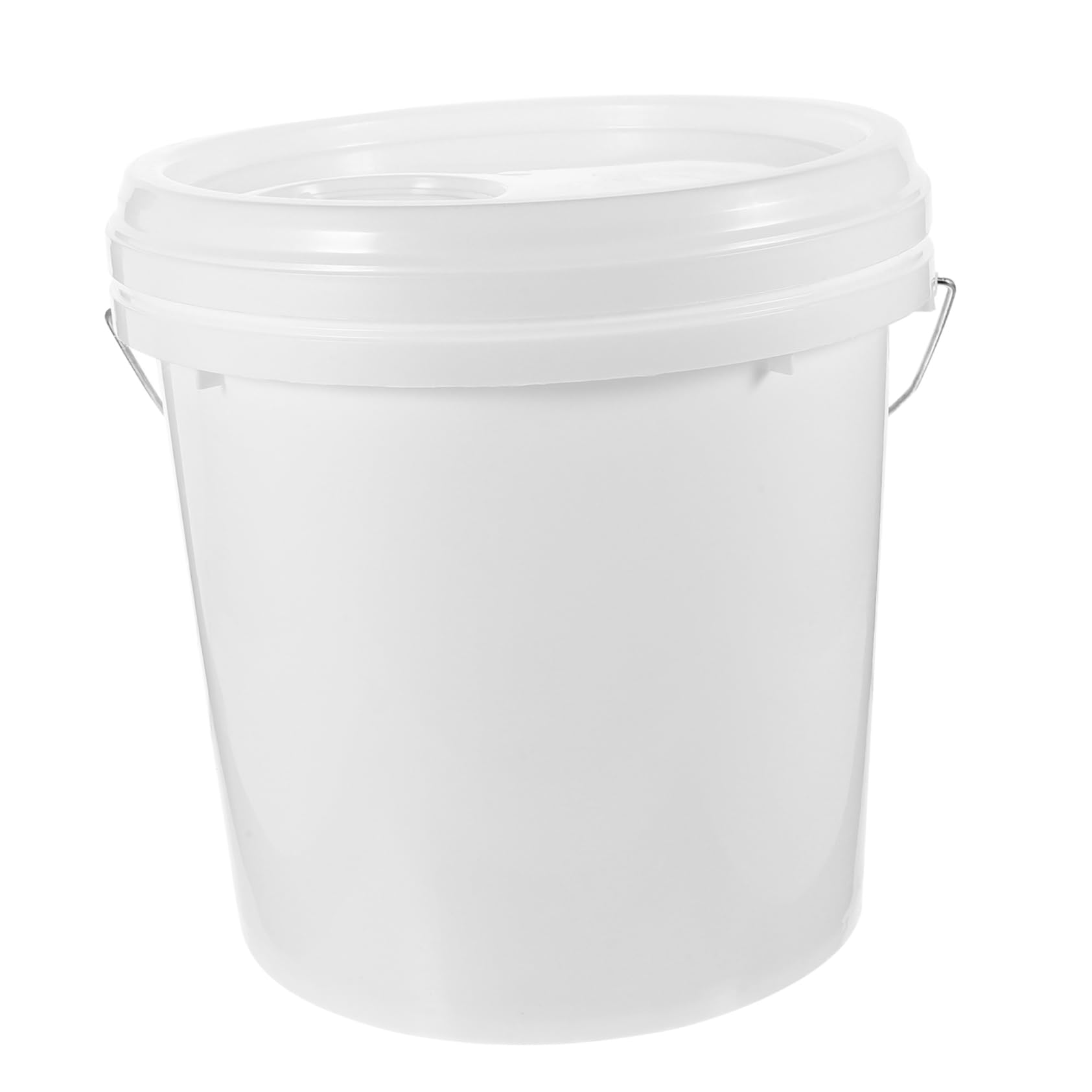 Cubo Redondo Hdpe Blanco de 10 L de Pintura con Tapa