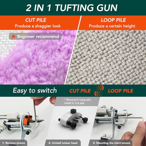 Image of 2 in 1 Tufting Gun - artufting 2 in 1 Cut Pile & Loop Pile Rug Tufting Gun AK-Duo - Easy-to-Use Rug Making Kit - Ideal for Craft Devotees, Crafting Studios & Social Media Creators (Blue)