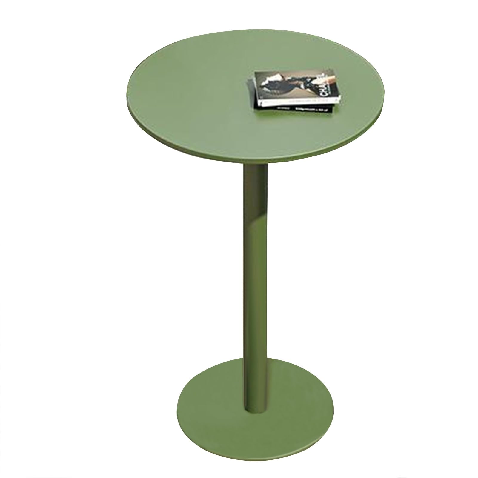 Bartisch im Freien, Terrassen-Frühstückstisch, Pub-Tisch, grüner Metall-Eisentisch, Thekenhöhe, Bistrotisch für Garten, Pool, Hof und Terrasse – platzsparender runder kleiner Esstisch(Size:40x40x72cm)