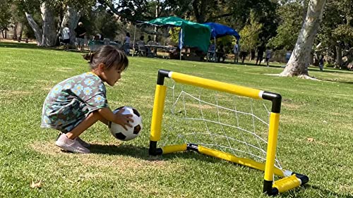 Joysae Kids Mini Soccer Goal Sets - Backyard + Indoor Mini Net And Ball Set With Pump - Portable Folding Youth Soccer Goal Sets For Kids + Toddlers - 28"(L) X 14.6"(W) X 18"(H) #TOP7
