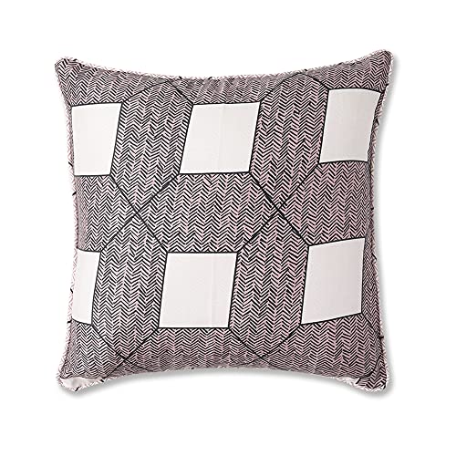 Image of Swayam Set of 2 Geometric Cotton Grey Cushion Cover | 12 x 12 Inch | Soft Breathable Fabric with Hidden Zipper | Decorative & Stylish Cushion Covers for Sofa, Living Room, Bedroom & Couch