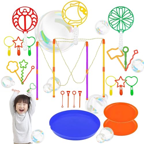 24 Set Seifenblasen Stab, Riesenseifenblasen Set, Seifenblasen Zubehör, Für Sommer Outdoor Stern & Kreis Kinder & Erwachsene