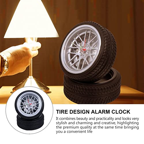 Reloj de mesa con diseño de neumático para decoración de dormitorio 5