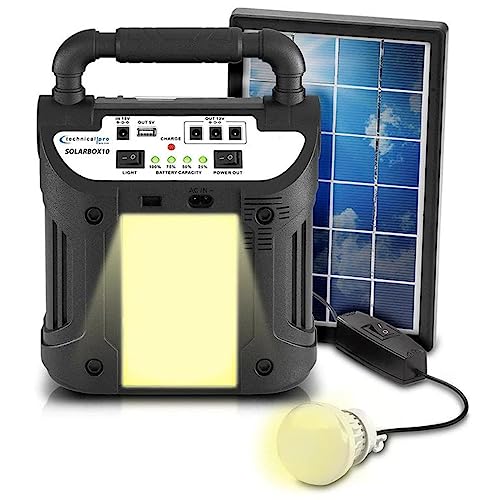 Technical Pro SOLARBOX10 9-in-1 Solar Power Bank Speaker with 12V 3000 MAh Battery
