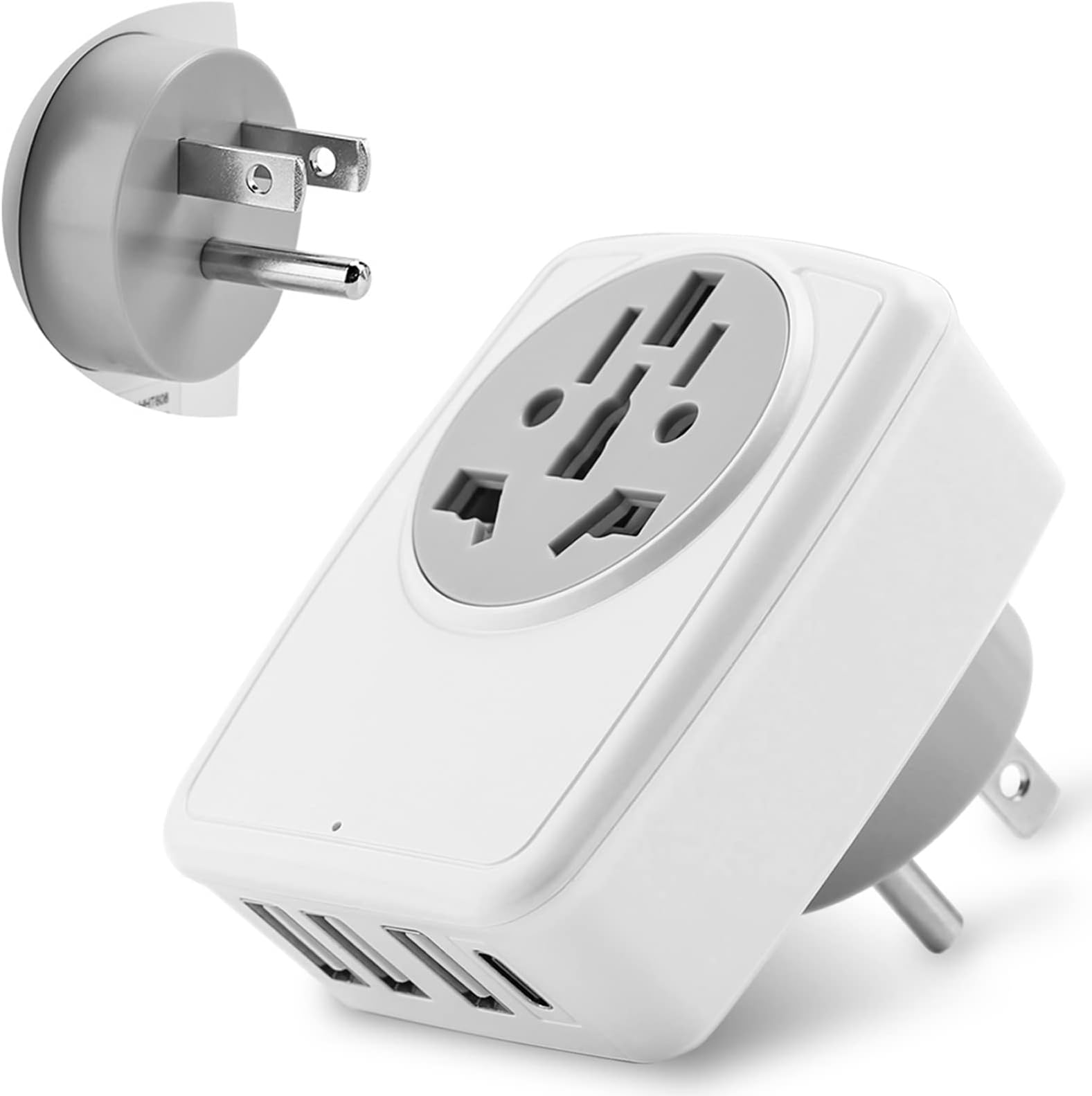 LENCENT UK to US Plug Adapter with 3 USB Ports and 1 Type C, Grounded