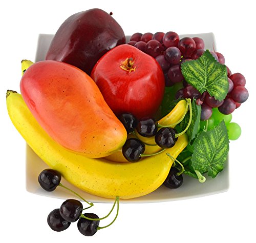 Frutas artificiales para decoración de hogar, mezcla de manzana, plátano, cerezas, mango...