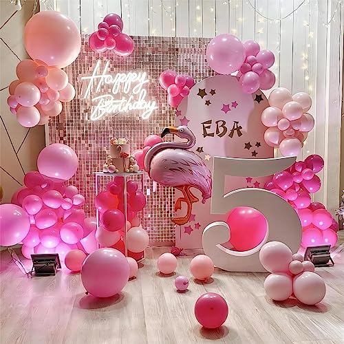 100Pcs Pink Balloons, 12 Inch Pink Latex Party Balloons Helium Quality For Gender Reveal,Engagement,Bridal Shower, Birthday Party, Baby Shower,Wedding Party Decoration (With Pink Ribbon)… #TOP5