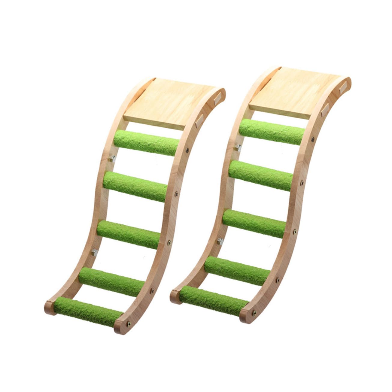 Totority Parrot Cage Accessories Set of 2 Wooden Ladders Chicken Toys Bird Indoor Toys Parrot Climbing Ladder
