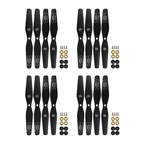 PUOO Accessory 16PCS Black Propeller for SJRC S20W S30W T18 H301S T25 HS110D HS110G HS120D Remote Control Drone