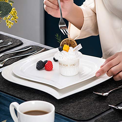 MALACASA serie Elvira Vajillas de Porcelana, 60 Piezas, Juego de Café, con 12 Tazas, 12 Platos Llanos, 12 Platos, 12… - Imagen 6