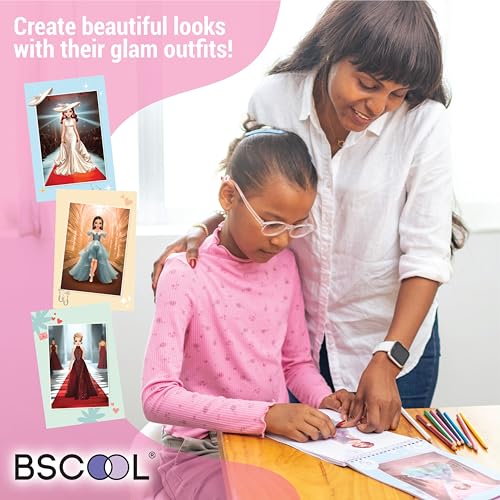 Sticker Dress Up Fashion Runway - Sticker Activity Book for Kids. Learn Girls Fashion Design with Stickers and Guides for Kids 5 and up. Little Designer Creativity Book by BSCOOL - Image 3