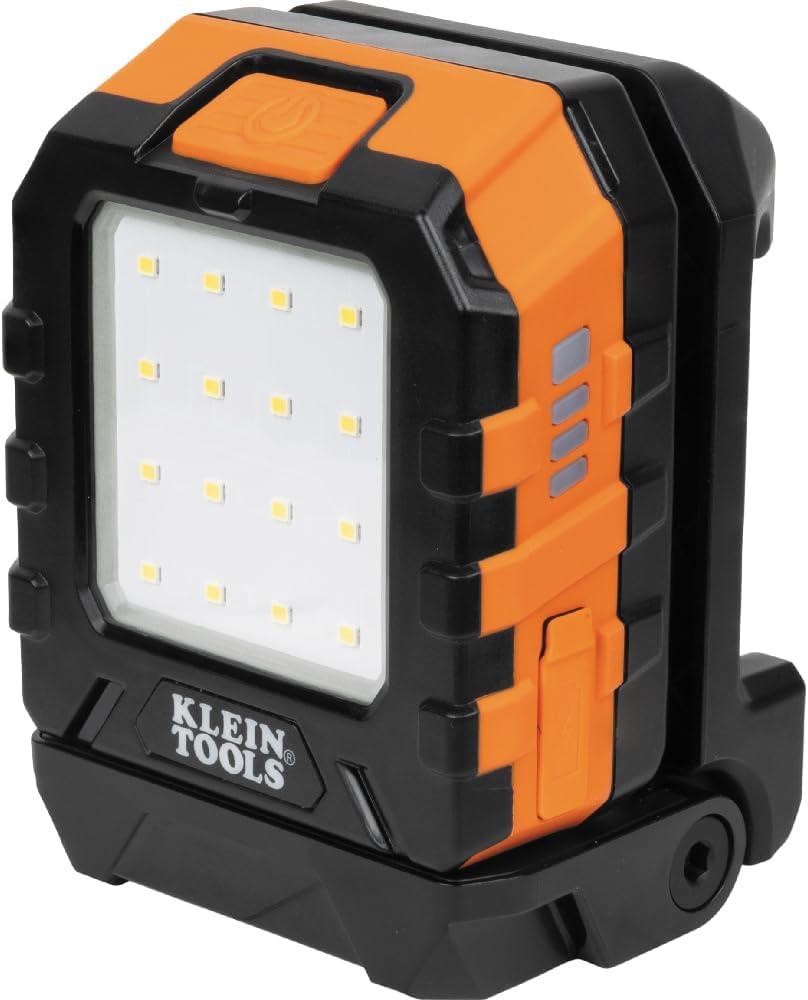 Klein Tools 56416 Rechargeable LED Work Light, 1000-Lumens, Magnetic Work Light with 3 Modes, 360-Degree Rotation and Kickstand, Compatible with MODbox Rail System