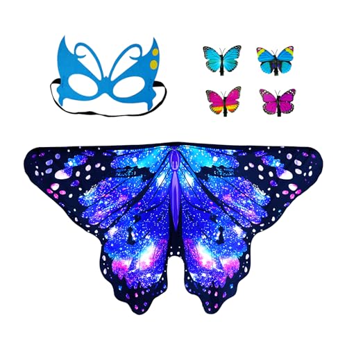 Sunlisky Kids Butterfly Wings Costume for Girls Fairy Dress-Up Set