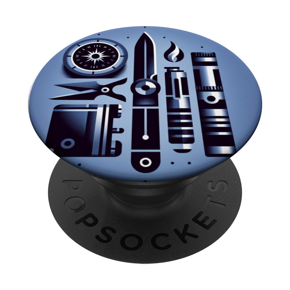 Prepper Survival PopSockets Swappable PopGrip, Black