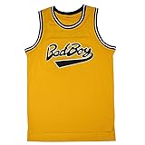 Mens Biggie Smalls Jersey #72 Notorious Big Bad Boy Jersey (Yellow, Small)
