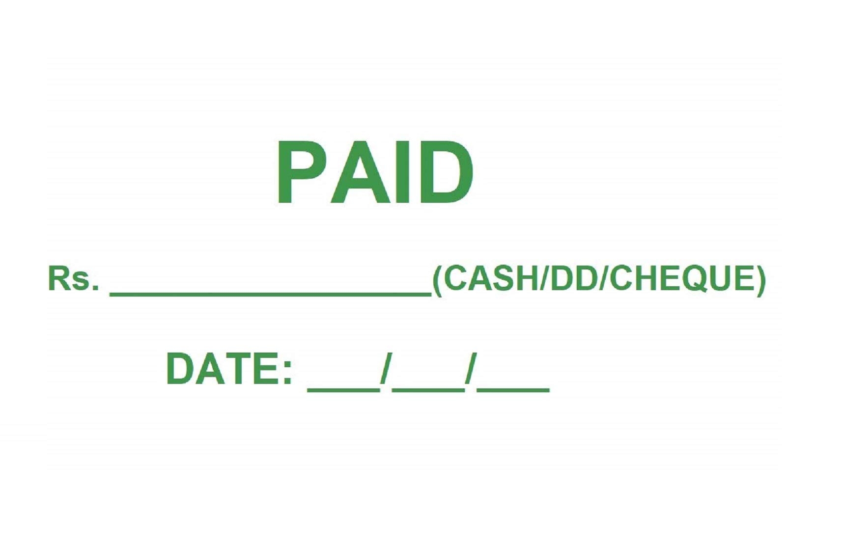 JainTraders Green Pre-Inked Rubber stamp messasge - Paid With Date