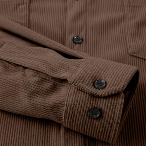 Carydety Work Jackets for Men Long Sleeve Corduroy Button Down Shirt Jacket - image 5