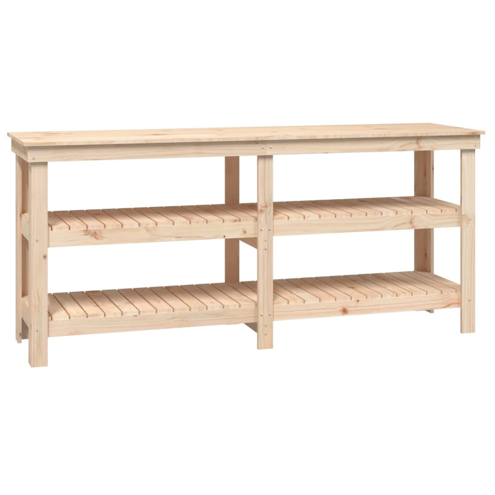 BaraSh Banco da Lavoro 181x50x80 cm, Legno Massello di Pino, Marrone Chiaro, Senza Finitura