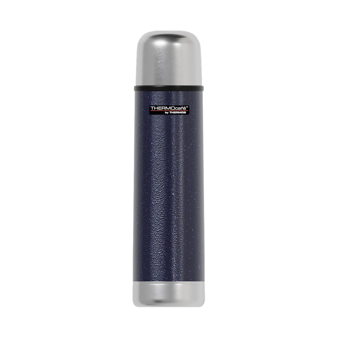Thermos Stainless Steel Flask, Hammertone Blue, 1 l