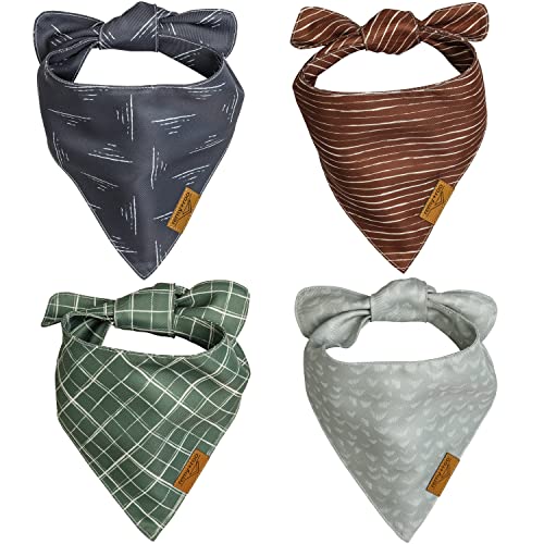 RemyRoo-Dog-Bandanas-4-Pack-Logan-Set-Premium-Durable-Fabric-Patented-Shape-Adjustable-Fit-Multiple-Sizes-Offered-Small