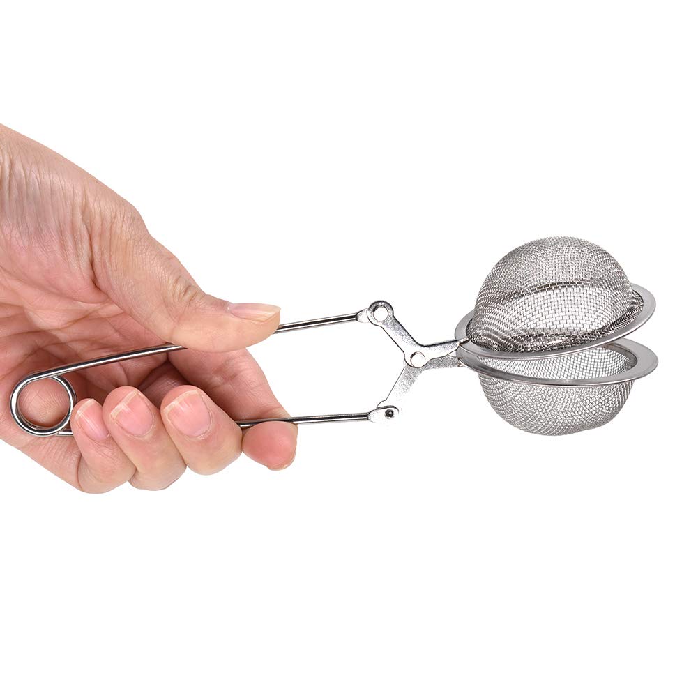 1 Pack Snap Ball Tea Strainer with Handle,Stainless Steel Tea Filter Mesh Tea Ball for Loose Leaf Tea,Tea Strainer