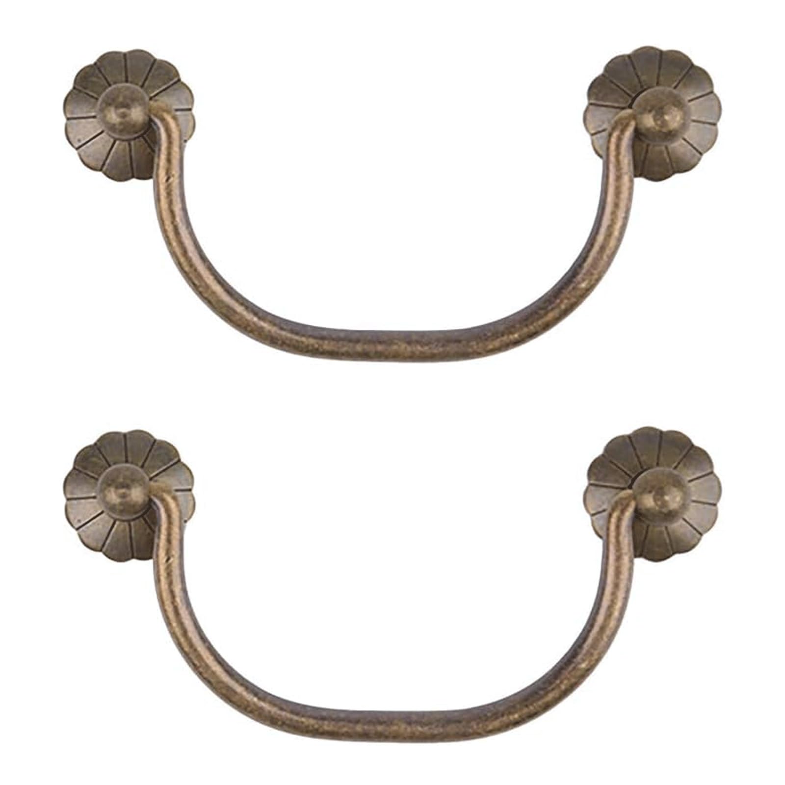 Lcanallyms Antique Bronze Kitchen Cabinet Handles, 2Pcs Vintage Brass Drawer Handles, Classical Copper Cabinet Pulls Antique Furniture Hardware Accessories(Antique Bronze)