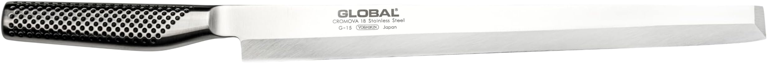 Global G-15 Tako Sashimi Knife 30cm Blade, Japanese Knife for Cutting Fish, Premium All Stainless Steel Design