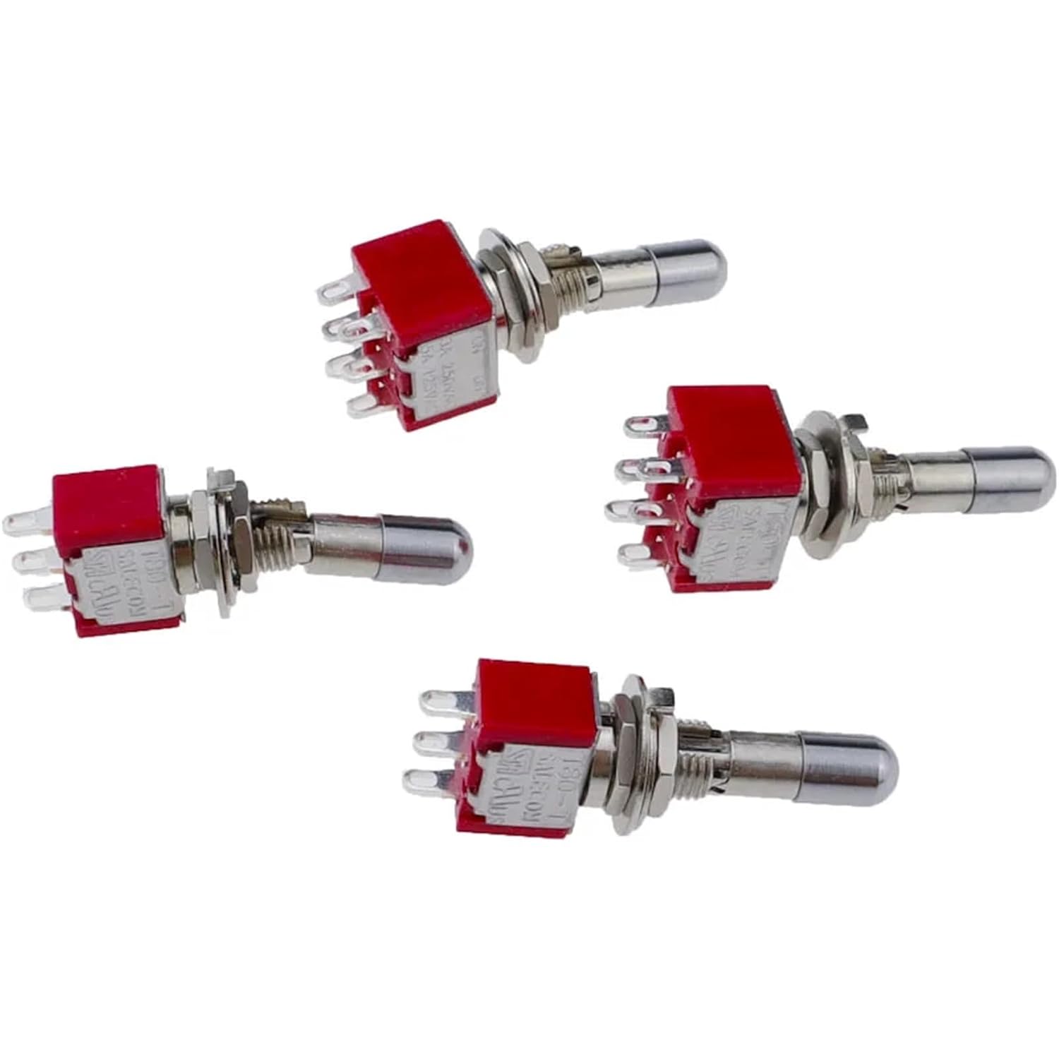 1pc SH T80-T Round Top Anti-mishandling Locking Lever 6.35mm Panel Mount Toggle Switch 3Pins 6Pins 2/3 Positions ON Off ON(3Pins ON Off ON)