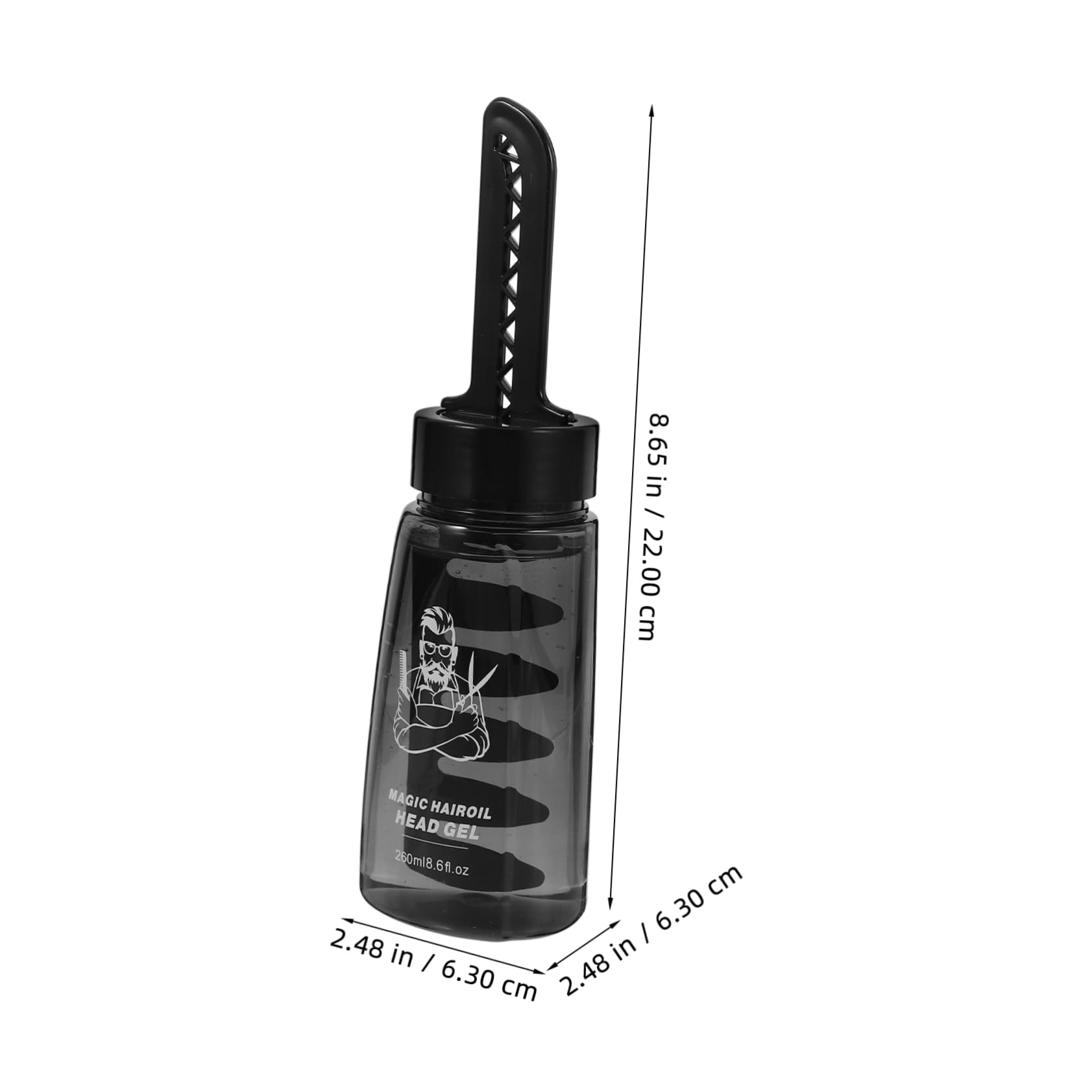 Leere Haarstyling Gelflaschen aus Kunststoff Schwarz 3 Stück-pack 260ml mit Applikator Tragbar und Einfaches Ölen für Barber und Friseure