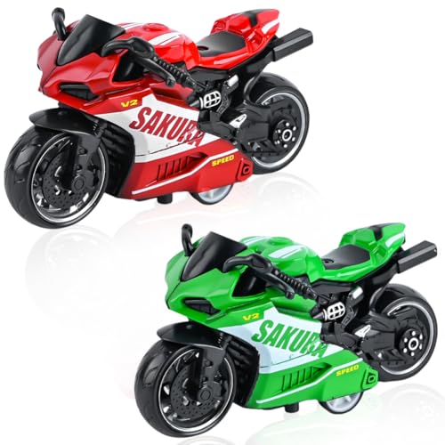 CDLIZW Juguete de Moto,2 PCS Modelo De Motocicleta De SimulacióN,Moto De Juguete para NiñOs,Motocicleta Juguete Adecuado para Niños Mayores De Adornos De RegaloCumpleañOs, Regalos De Fiesta